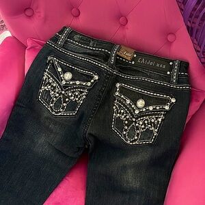 LA Idol Cuffed Capris with Bling​